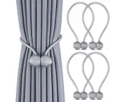 4 Pcs Magnetic Curtain Tiebacks Curtain Holdbacks Curtain Clips for Draperies Decorative Curtain Holdbacks Rope