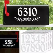 3 Inch Reflective White Mailbox Numbers Stickers, 4 Set Waterproof Rustic Mailbo