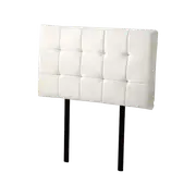 PU Leather Single Bed Deluxe Headboard Bedhead - White