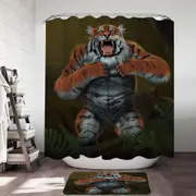 Cool Animal Art Tigerilla Gorilla vs Tiger Shower Curtain