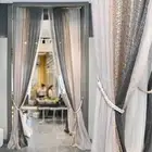 French Luxury Gradient Sequin Sheer Tulle Curtains Window Wedding Decor Curtains