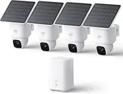 [eufy Security] SoloCam E30, 4-Cam Kit, Security Cameras Wireless Outdoor, Solar Camera Outdoor Wireless, 360° Pan, AI Tracking, 2K Clarity, No Monthly Fee