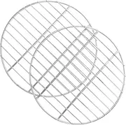 TOPPERFUN 2pcs Stainless Steel Round BBQ Grill Mesh Multi Purpose Wire Rack for Baking Roasting Smoking and Steaming Cooking Tool for Effortless Food Preparation