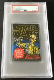 1977 Topps Star Wars 1st Series Trading Cards Wax Pack PSA 7 NM