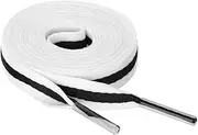 [Allegra K] Colorful Color Block Stripe Canvas Shoe Strings Flat Shoelace for Sneaker 2 Pairs