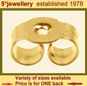 real 375 9ct yellow gold scrolls butterfly backs stud drop earring stem fitting