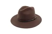 Jacaru Australian Wool Fedora Hat Outback 100% Wool Crushable Travel - Brown