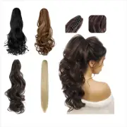 Ponytail Extension Claw 23.5 Inch Claw Gold Ponytail Extension Straight Clip Wig