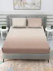 250 TC Satin Cotton Queen Flat Bedsheet With 1 Bedsheet 2 Pillow Covers Carmel