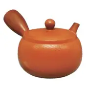 Teapot Kyusu Tokoname - AKIRA - Orange - 650 ml cc Stainless Mesh Almond Shaped