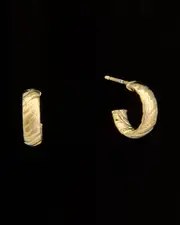 14K Italian Gold Twist Half Hoops