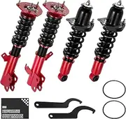 BDFHYK Coilovers Compatible with Toyota Corolla Matrix 2003-2008 Shock Absorber Replacement 4 PCS, Adjustable Height Coilovers Suspension Kit Lowering Kit, Red
