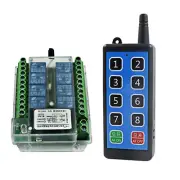 8 Channel Wireless RF433MHz Remote Control Switch Relay Module DC8-86V