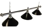 Pool Snooker Billiard Table Lighting - Chrome Light (3 x Black Shades) 61 Inch