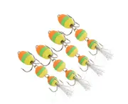 4PCS 65mm High Carbon Steel Round Shape Artificial Foam Soft Fishing Baits Lures Tackle Accessory with HookOrange Green Yellow