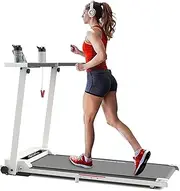 ADVWIN Treadmill, Home Treadmill 2.0HP Motor w/iPad Stand, w/Bluetooth Speaker, APP Control & LCD Display, 120KG Capacity, Compact Fitness Equipment for Home Gym Office