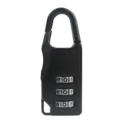 Mini 3 Digit Combination Padlock Zinc Alloy Travel Luggage Lock (Black) AU