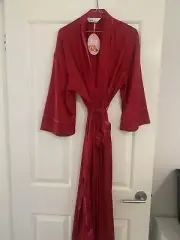 Peter Alexander Ladies Red Poly Satin Dressing Gown Medium