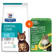 Hill's Prescription Diet Dental 3kg + NexGard Spectra 3 Pack Bundle For Cats Bundle