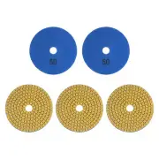 5pcs 4" Grits 50 Premium Diamond Polishing Pads Wet/Dry for Stone Concrete