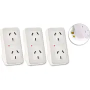 3x Sansai Vertical Up Powerpoint Double Adaptor/Outlet Power Board Splitter/AU