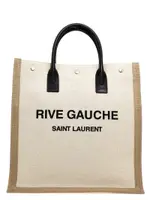 [Saint Laurent] Saint Laurent-Rive Gauche North/South Tote Bianco/Nero-Uomo OS White/Black
