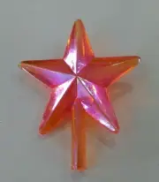 PINKISH/ORANGE AURORA MEDIUM CLASSIC STAR Ceramic Christmas Tree TOPPER Vintage