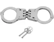 Mild Steel Handcuff Silver Alcyone Double Lock Speed cuffs Quick Lock Hinged