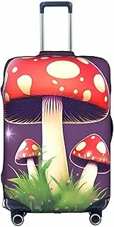 [FSCEV] Magic Red Mushroom Trolley Suitcase Protective Cover Business Travel Luggage Protector Fashion 18-32 Inches, White, S