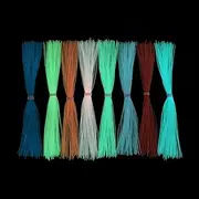 Tigofly 16 Bundles 5inch Glow in Dark Luminous 8 Colors Silicone Skirts Legs DIY Spinner Bait Squid Rubber Thread Fly Tying Materials