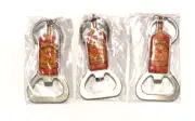Lot 3 New Fireball Whiskey Metal Keychain Bottle Openers Collectible Advertising