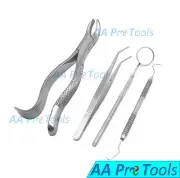 Set Of 4 Pcs Oral Dental Surgery Extraction Kit Extracting Forceps #24