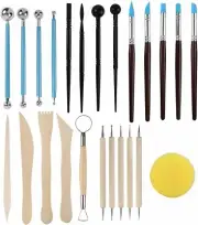 23pcs Modeling Clay Sculpting Tools Set Rock Painting Kit for Sculpture Pottery