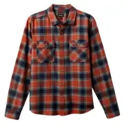 Brixton Bowery LW Ultra Flannel Terracotta Chinois Green Button Up Shirt