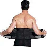 Anneome Men's Women's Slimming Belt Workout Waistband Belt Elastic Waist Trimmer Size l Black