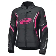 Held Baxley Top waterproof Ladies Motorcycle Textile Jacket, black-pink, Size XS for Women Black Pink