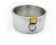 4 Sizes SM Bondage Neck Cuff Heavy Stainless Steel Sex Collar High 5cm Collar Lockable Restraints Choker O Ring for Couples Men Women