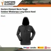 Hunters Element Warm Outdoor Whakarapu Long Sleeve Hood Black #whakarapu Bl