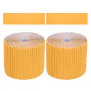 2Pcs 3.9inch x 78.7ft Bulletin Board Border, Golden Yellow (1.3mm)