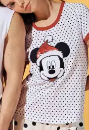 NEW PETER ALEXANDER DISNEY MICKEY MOUSE CHRISTMAS TEE TOP $59.95 WOMENS MEDIUM M