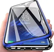 Wishcover Case for Samsung Galaxy S21 FE Magnetic Tempered Glass Case Transparent Case Cover with Front and Back, Protective Cover One-Piece Ultra Thin 360 Degree Complete Protection Case