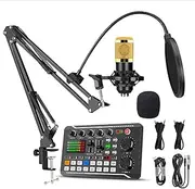 Live Sound Card with Dj Mixer Effects & Voice Changer, F998 Live Sound Card Audio Mixer, Live Sound Card Audio Mixer, Professional Sound Mixer Board, Voice Changer Sound Board Live Sound Card (D)