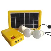 Solar Power Panel Generator Kit 5V USB Charger Home System Lithium Battery Bulb