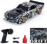 wheelfun 1/43 Scale RC Drift Race Car Gyro 4WD Ready to Go Mini Remote Control Car High Speed Model Ready to Run Built-in Gyro(Zebra Print)