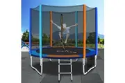Everfit 8FT Trampoline for Kids w/ Ladder Enclosure Safety Net Pad Gift Round