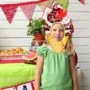 Ice Cream Cone Hat Kids Costume Cart Party Food Cosplay Headgear