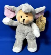 New - WEE BEARS ELEPHANT - 7" Plush Figure GANZ Village COSTUME 2011 Hood Flips