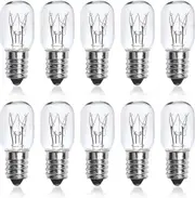 10-pack 25w Ses E14 Small Edison Screw Pygmy Lamp Bulbs, Dimmable T22 Clear Incandescent Oven Bulb Himalayan Salt Lamp Bulb Appliance Light Bulb For M