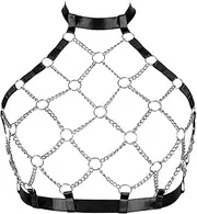 [PETM•HS] Punk Harness Breast Caged body chain for Womens Plus Size Body Harness Strappy Hollow Out Cupless Bra Rave Gothic Bralette