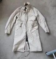 Mens Asos cotton Duster Coat trench jacket M mac Beige Tan Cream